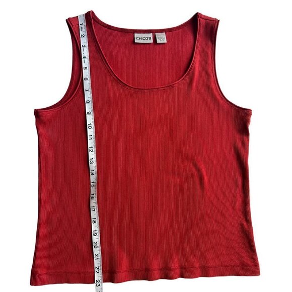 Chico's Ribbed Tank, Rust, Size 3 - Picture 5 of 5